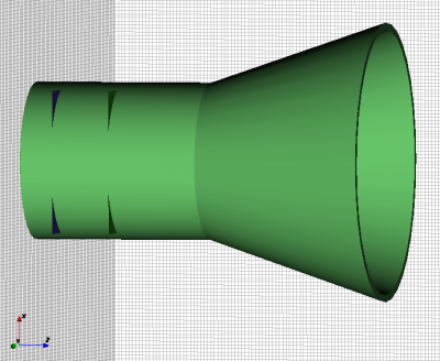 Polygon which is rotated about the z-axis to generate the conical horn model.